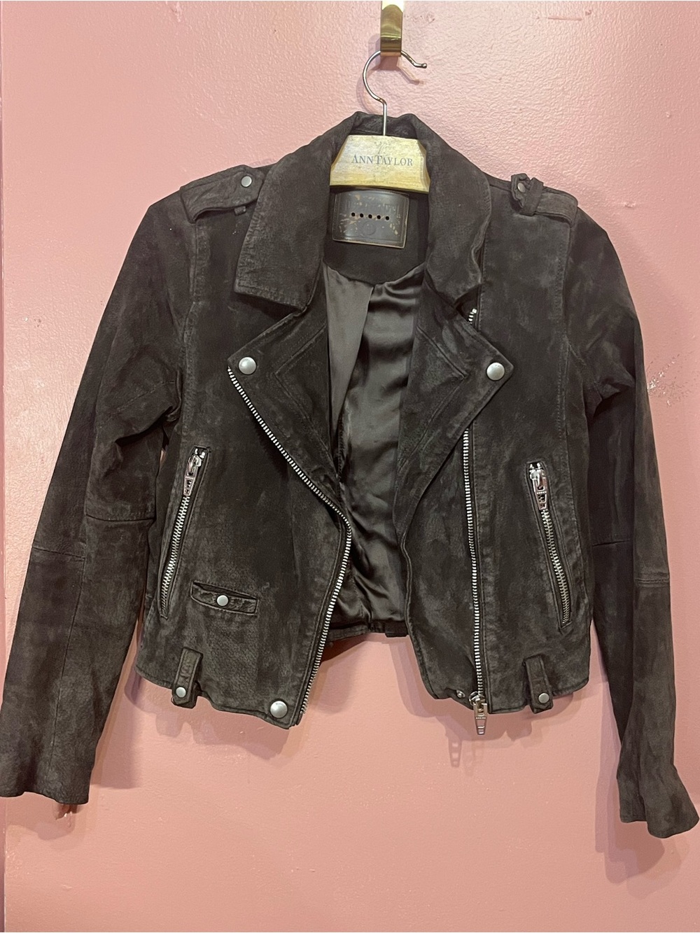 Blank NYC Brown Suede Moto Jacket